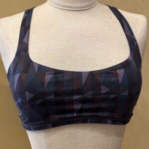 Lululemon Shades of Purple Geometric Patterned Sports Bra, Size 4